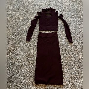 2-piece Matching Set Express Outfit (Burgundy)